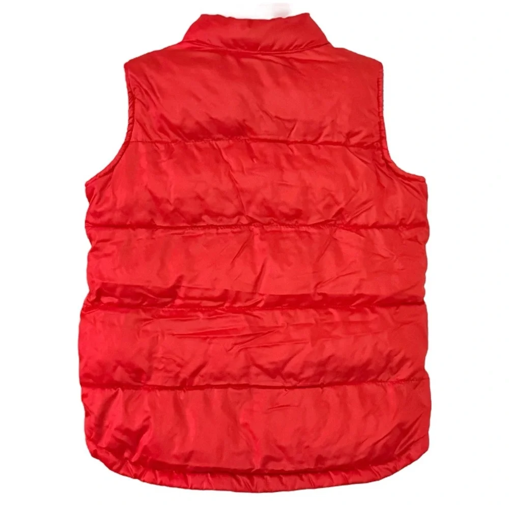 Old Navy Boys Size 4T Orange/Navy Zip Up Puffer Vest with Pockets